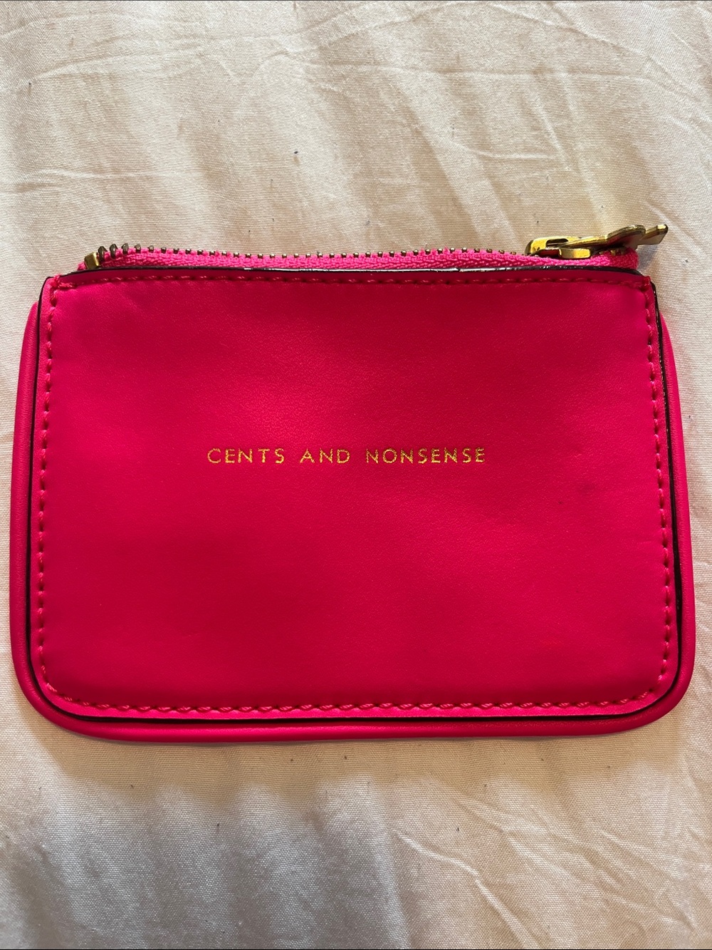 kate spade Hot Pink Coin Pouch with Gold Accents